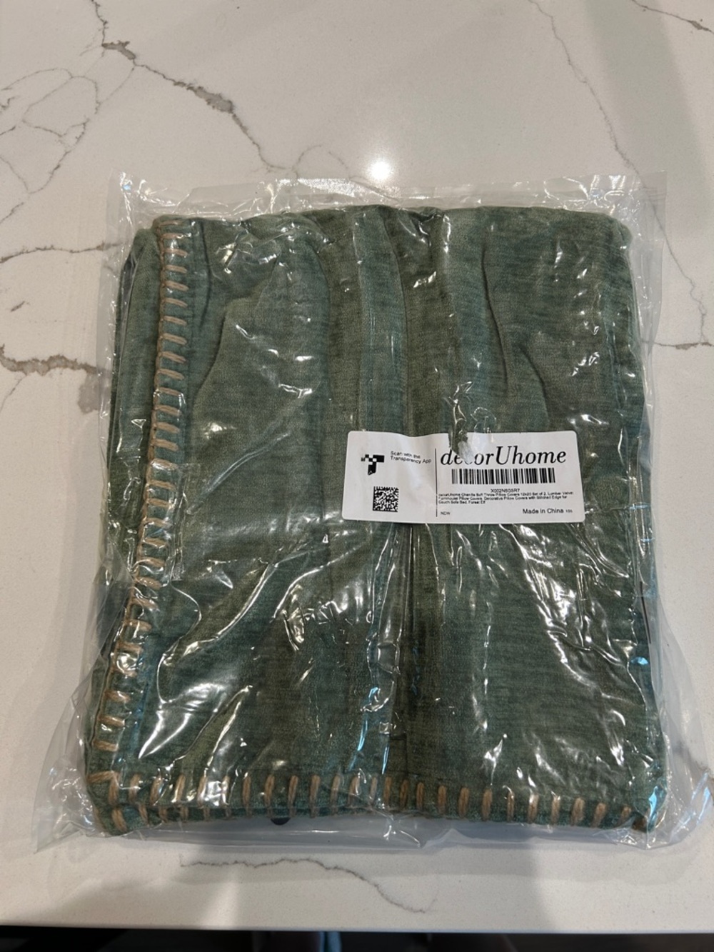 Green Decorative Throw Pillow Covers (2)